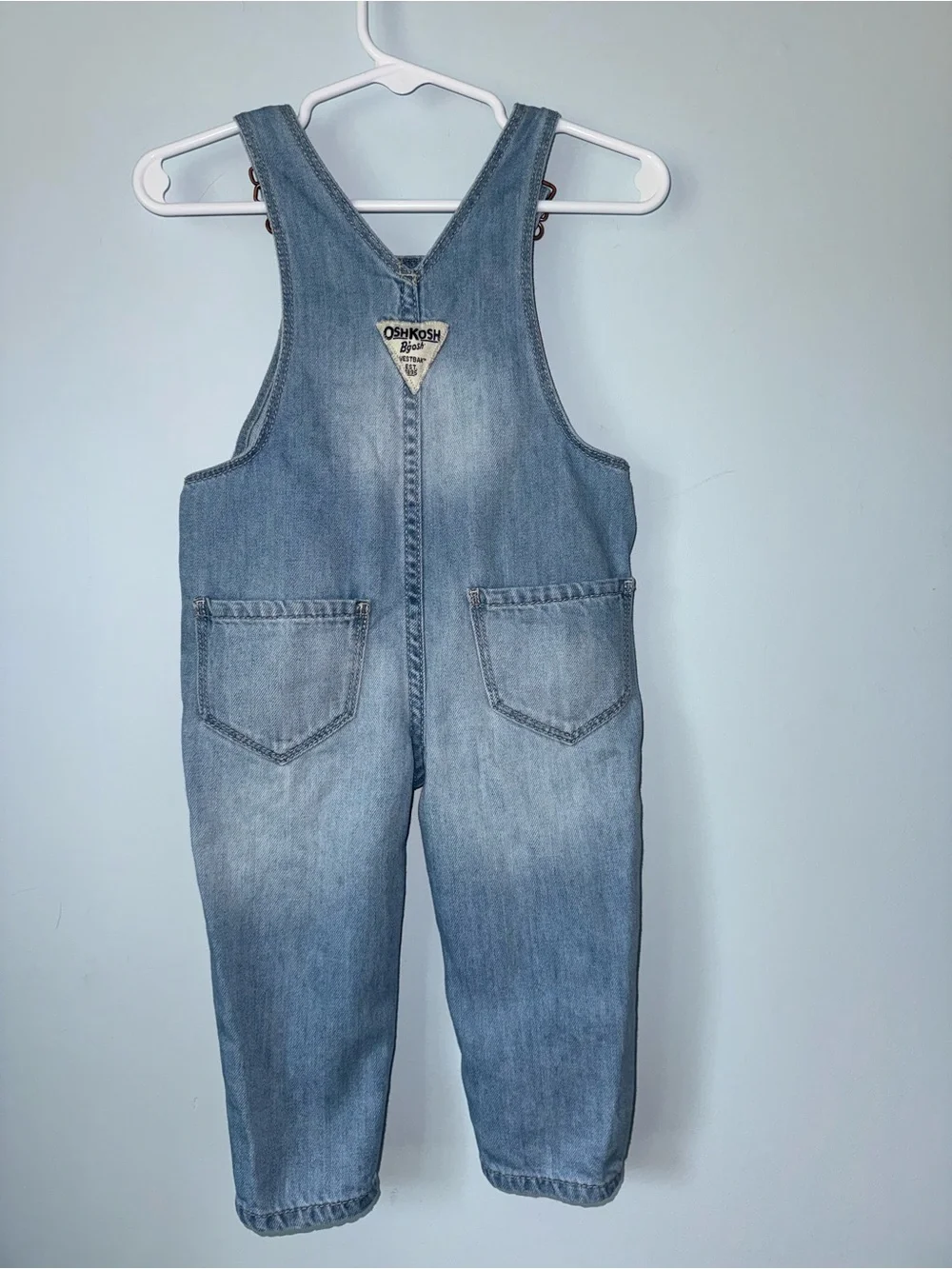 OshKosh B'gosh Light Blue Denim Floral Patch Overalls